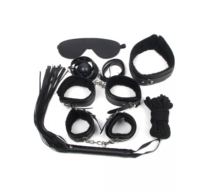 Бондажний набір Star Night для БДСМ, чорний, 8 предметів
