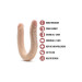 Двухсторонний фаллоимитатор Blush Dr. Skin Plus телесный, 42 см