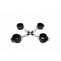Фиксаторы Leather Hand And Legcuffs - Black