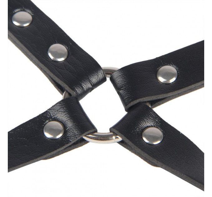 Гартери з наручниками Star Night Sexy Bondage з екошкіри, чорні, One Size