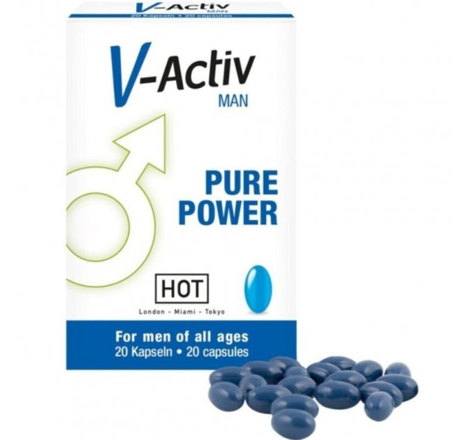 Капсули для потенції HOT V-Activ Caps for men (ціна за упаковку, 20 таблеток)