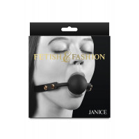 Кляп с шариком NS Novelties FETISH & FASHION Janice на регулируемом ремешке, черный