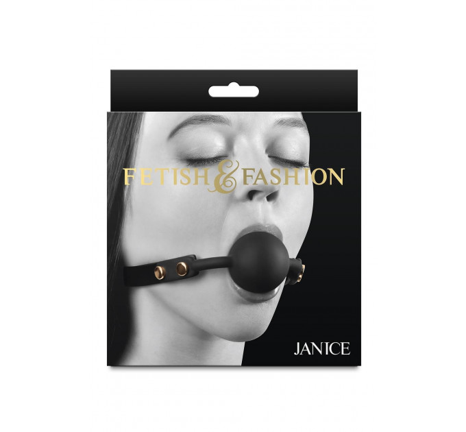 Кляп с шариком NS Novelties FETISH & FASHION Janice на регулируемом ремешке, черный