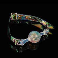 Кляп-кулька прозора UNIVIBE з різнобарвним каменем, силіконовий