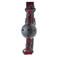 Кляп чорний Dream Toys Blaze Deluxe з червоним візерунком у вигляді вишивки