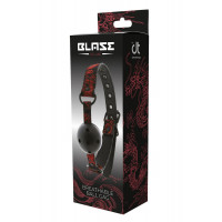 Кляп чорний Dream Toys Blaze Deluxe з червоним візерунком у вигляді вишивки