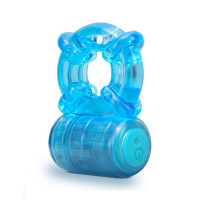 Кільце ерекційне з вібрацією Blush Stay Hard синє, 3.8 см