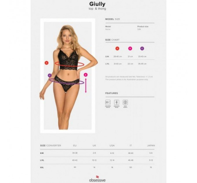 Комплект Obsessive GIULLY L/XL