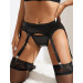 Комплект пояс для панчіх з трусиками StarNight, чорний, S