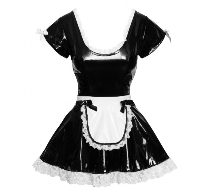 Костюм секси горничной Black Level Vinyl Maid's Dress, S, черное
