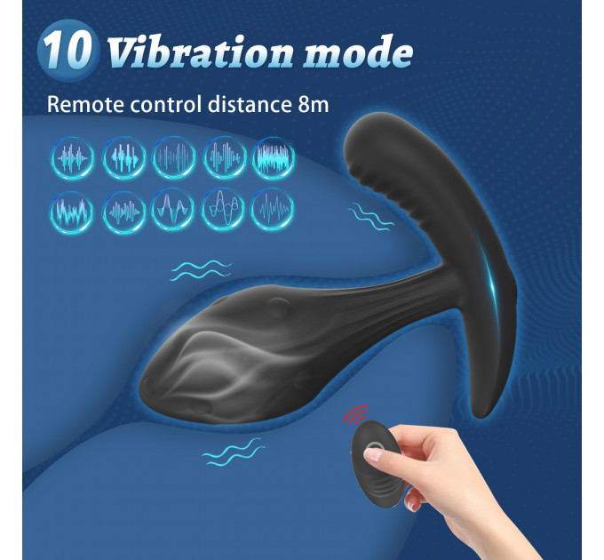 Масажер простати Every Night Toys Miah з дистанційним керуванням, чорний, 10 режимів вібрації