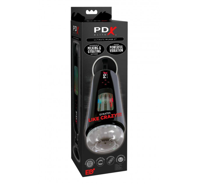 Мастурбатор с вибро Pipedream PDX Elite Ultimate Milker 2 черный, 27 см