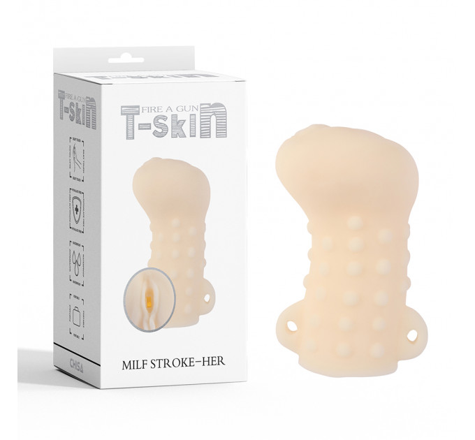 Мастурбатор Вагіна Chisa T-Skin Milf Stroke-HER з петлями під пальці, тілесний