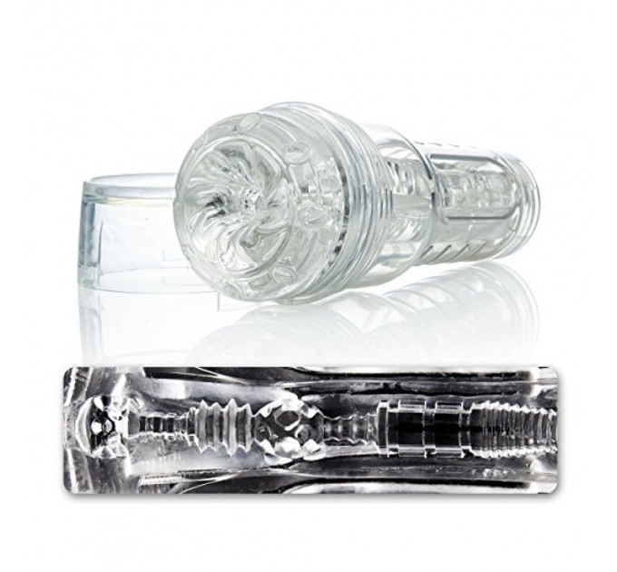 Мастурбатор в колбе с внутренним рельефом Fleshlight GO Torque Ice, прозрачный