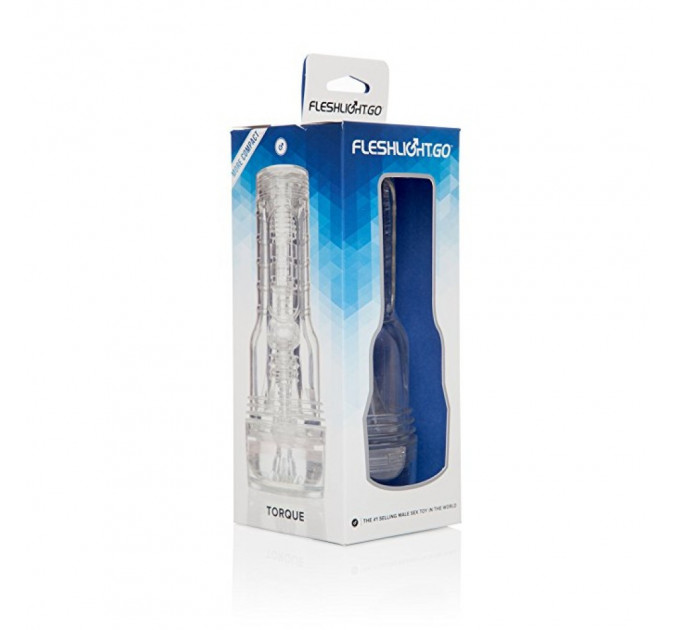 Мастурбатор в колбе с внутренним рельефом Fleshlight GO Torque Ice, прозрачный