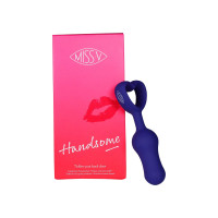 Анальная пробка со стоппером-сердцем Handsome синяя