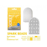 Міні мастурбатор нереалістичний Tenga Pocket Spark Beads, з рельєфом, білий Міні мастурбатор нереалістичний Tenga Pocket Spark Beads, з рельєфом, білий