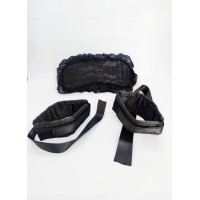 М'які Наручники з пов'язкою на очі DS Fetish Handskaff with blinfold black