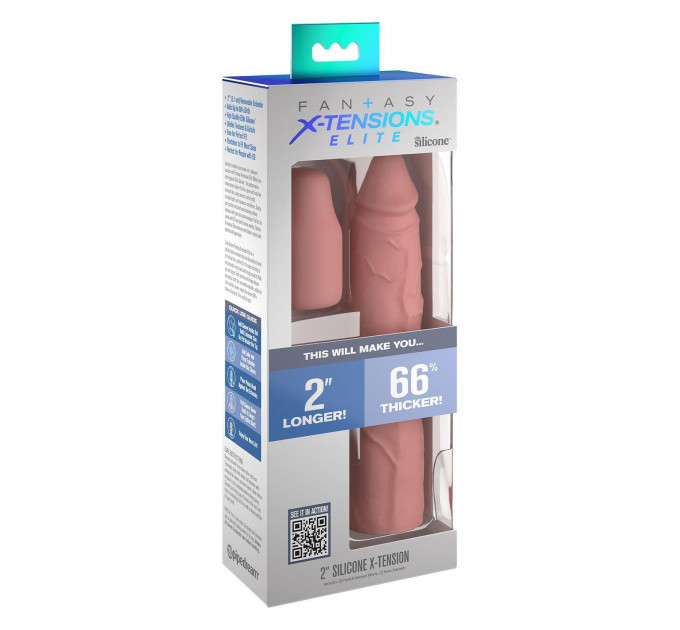 Насадка на пеніс Pipedream Fantasy X-tensions Elite бежева, 20.5 см