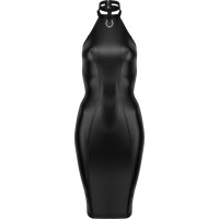 Платье с чокером Noir Handmade F160 из винила, черное, XL