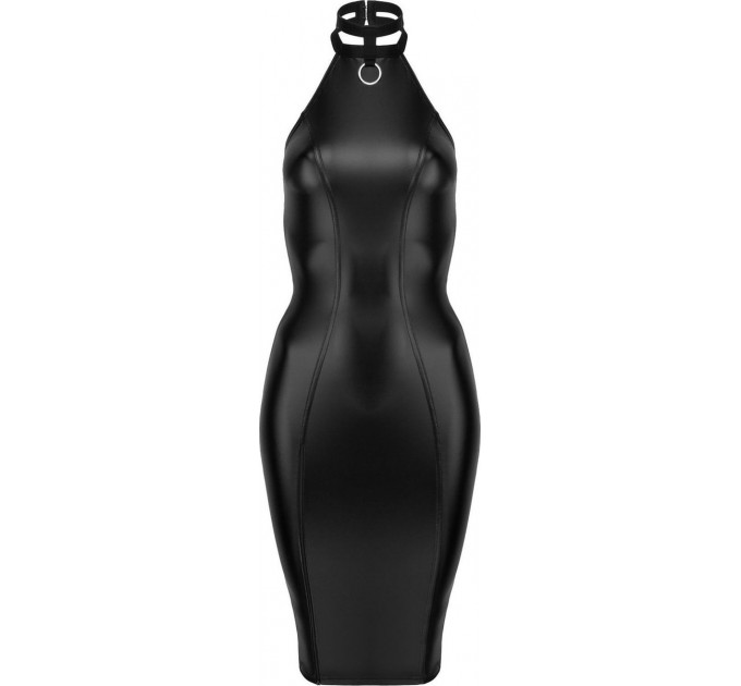 Платье с чокером Noir Handmade F160 из винила, черное, XL