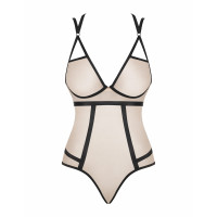 Боди с контрастными полосами Obsessive Nudelia teddy S/M