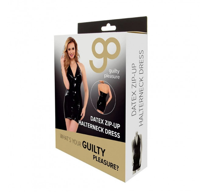 Сексуальное платье латексное Guilty Pleasure Datex на молнии, черное, M