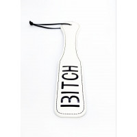 Шльопалка овальна з написом Bitch PADDLE, біла, 32,5 см