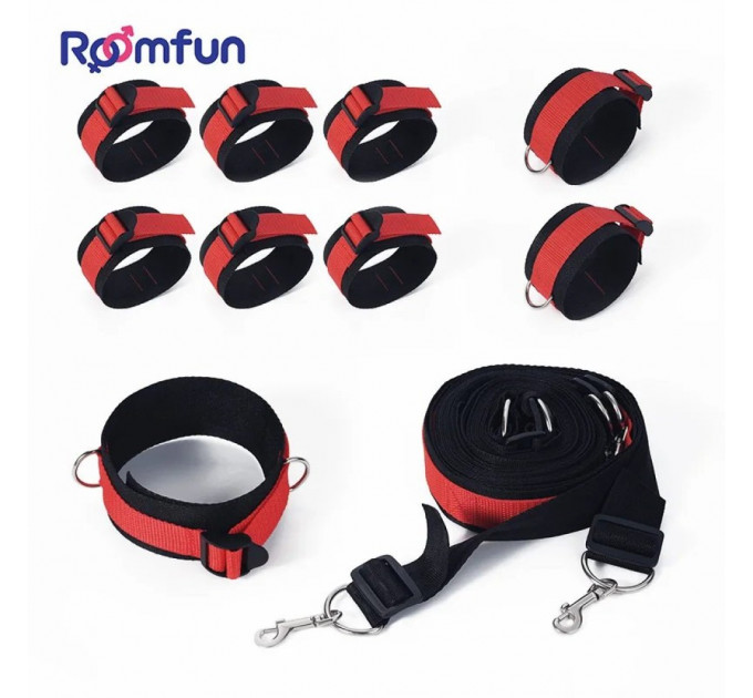 Система фіксації для ліжка Roomfun Bedroom Bondage червоно-чорна