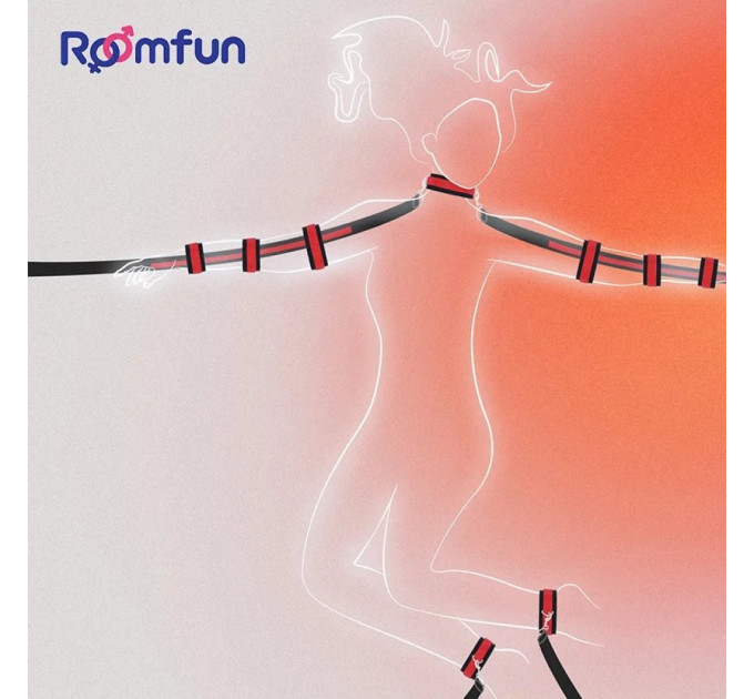 Система фіксації для ліжка Roomfun Bedroom Bondage червоно-чорна