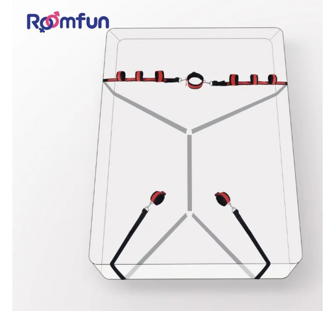 Система фіксації для ліжка Roomfun Bedroom Bondage червоно-чорна