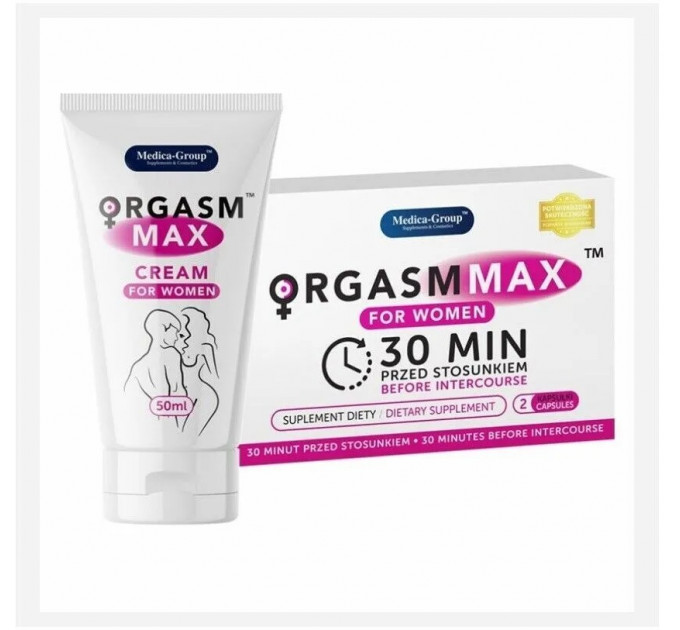 Таблетки ORGASM MAX оргазм та лібідо жінок, (ціна за упаковку, 2 капсули)
