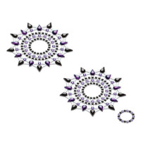 Украшения со стразами для груди Gloria Petits Joujoux, фиолетово-черные