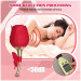 Вакуумный стимулятор клитора с вибрацией в виде розы Rose Flirting, красный