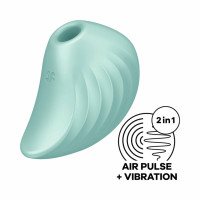 Вакуумный клиторальный стимулятор с вибрацией Satisfyer Pearl Diver мятный