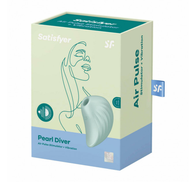 Вакуумный клиторальный стимулятор с вибрацией Satisfyer Pearl Diver mint