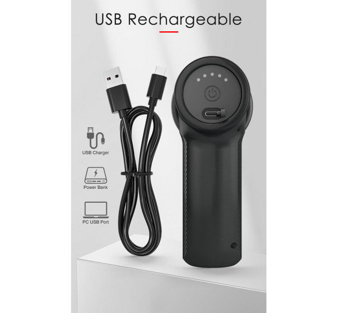 Вибромассажер пистолет Dj Doctor Massage Gun черный, 12.1 х 3.8 см