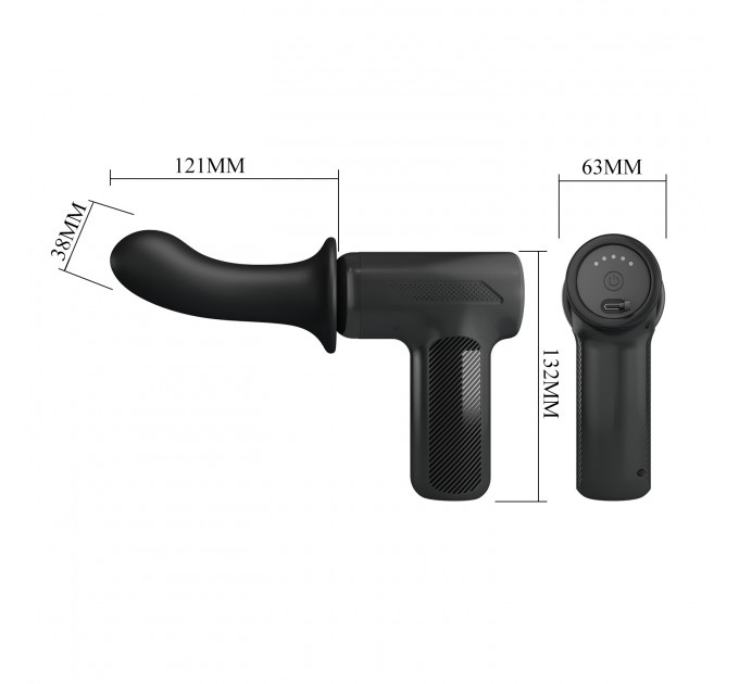 Вибромассажер пистолет Dj Doctor Massage Gun черный, 12.1 х 3.8 см