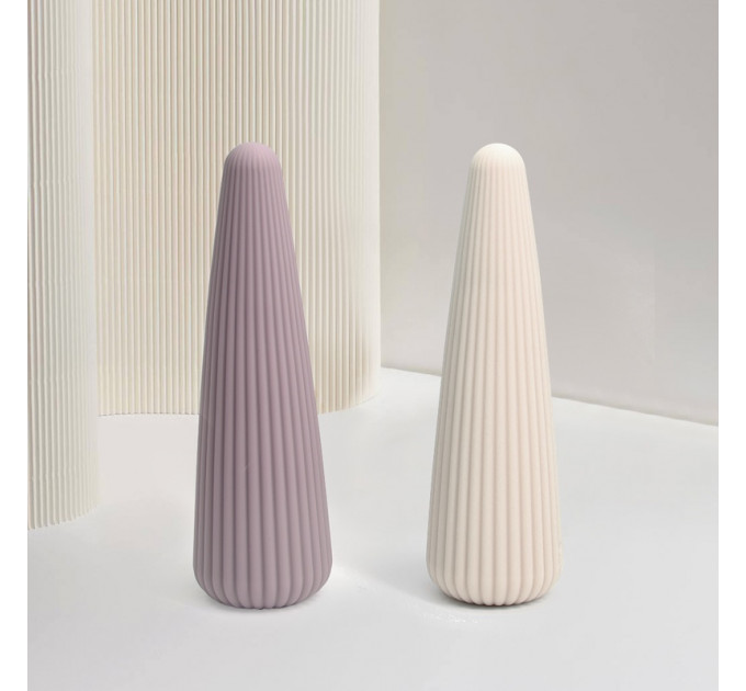 Вібратор-конус рельєфний Sweet Em, 10 режимів, бежевий, 12.8 х 3.8 см