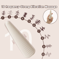 Вібратор-конус рельєфний Sweet Em, 10 режимів, бежевий, 12.8 х 3.8 см