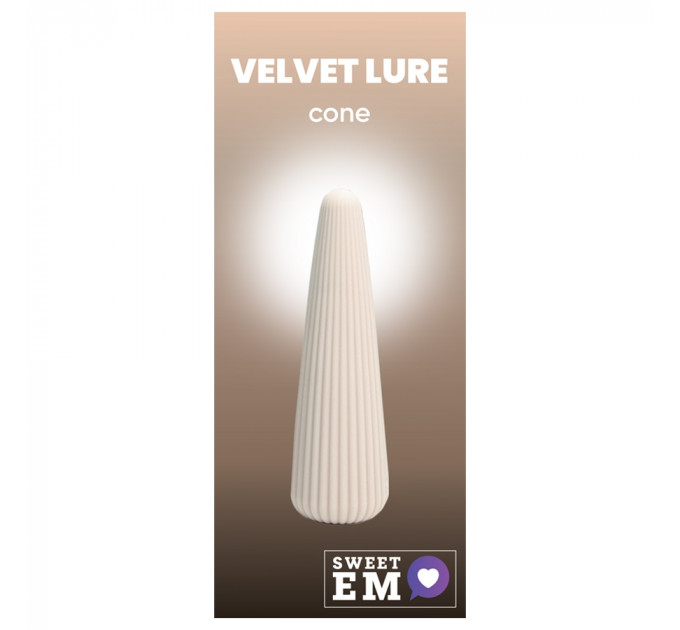 Вібратор-конус рельєфний Sweet Em, 10 режимів, бежевий, 12.8 х 3.8 см
