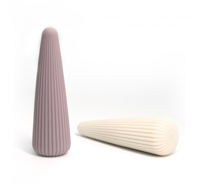 Вібратор-конус рельєфний Sweet Em, 10 режимів, бежевий, 12.8 х 3.8 см