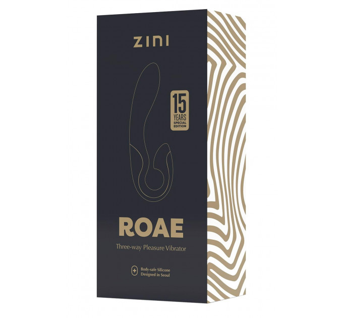 Вібратор-кролик Zini Roae чорно-золотий, 19.5 х 3.5 см