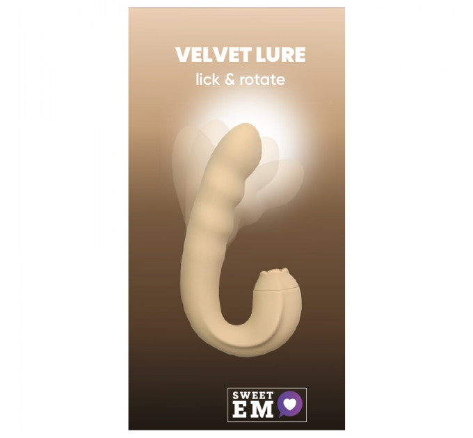 Вібратор з кліторальним стимулятором-язичком Sweet Em, бежевий, 15.8 х 8.7 х 4.1 см