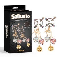 Зажимы на соски CHISA Senuelo Naughty Nipple Grips с подвесками в виде сердец