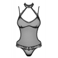 Боди с кружевным декором Claudusia, черное - S/M