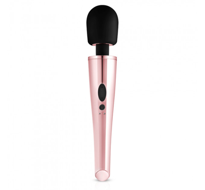 Вибратор-микрофон Rosy Gold, силиконовый, розово-черный, 30 см