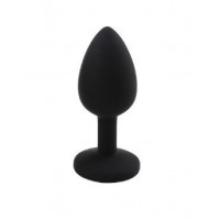 Анальная пробка Black Silicone Dark Pink, S