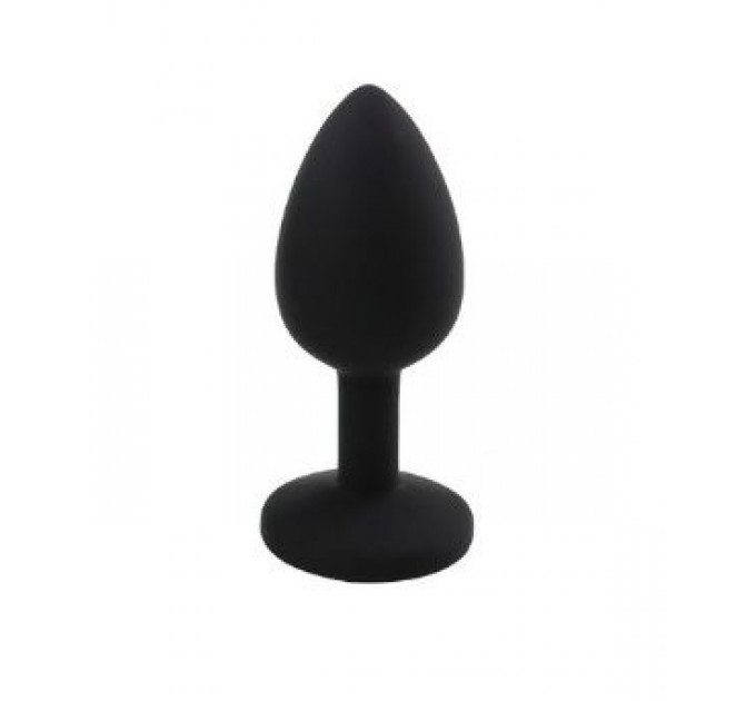 Анальная пробка Black Silicone Dark Pink, S