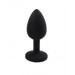 Анальная пробка Black Silicone Dark Pink, S